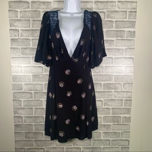 Free People Black and Blue Mini Dress